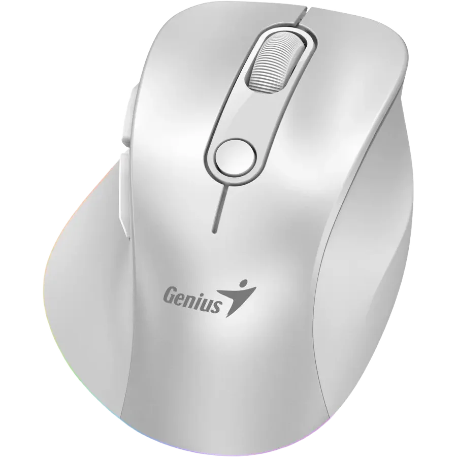 Mouse Genius Ergo 9000S Pro 2.4GHZ BT Pearl White