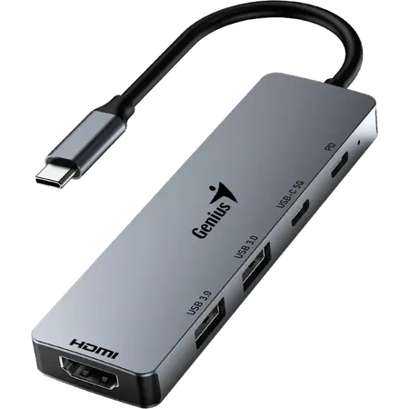 HUB Genius UH-500 USB-C a USBX2/ 1XHDMI/ 1XUSBC