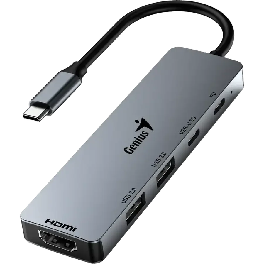 HUB Genius UH-500 USB-C a USBX2/ 1XHDMI/ 1XUSBC