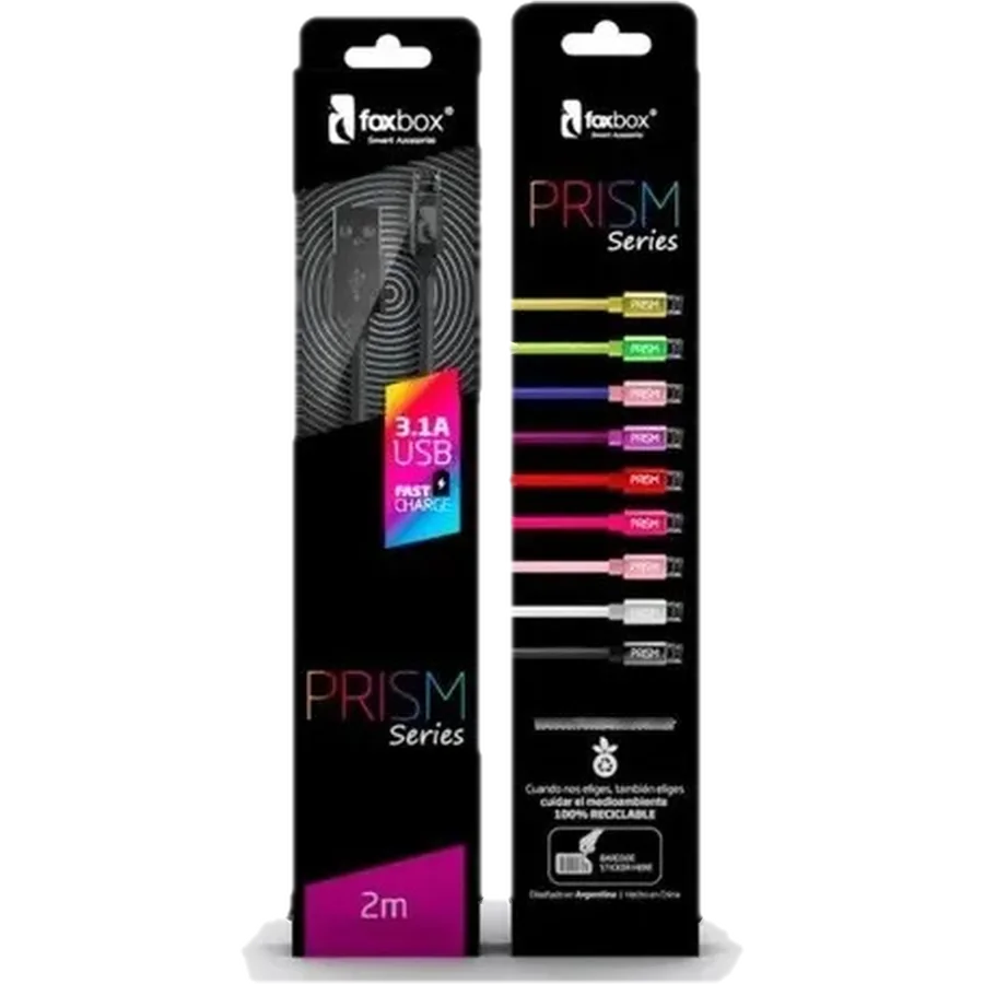 Cable Prism TYPE-C Foxbox 2M Negro
