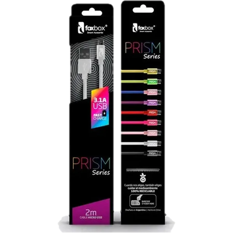 Cable Prism Micro USB Foxbox 2M Blanco