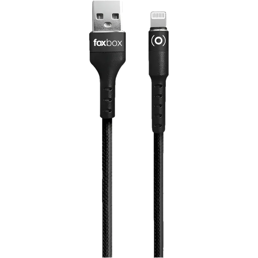 Cable Round Foxbox 2M Lightning Negro