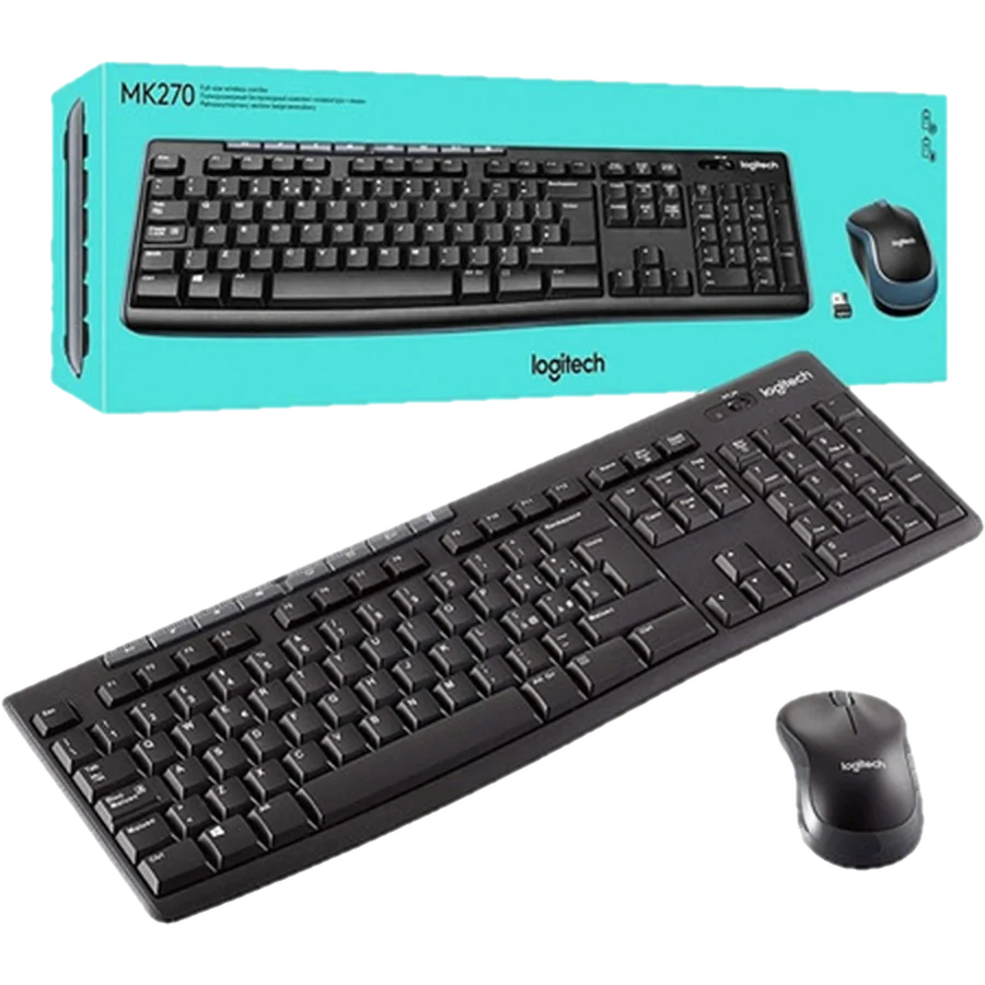 Combo teclado y mouse Logitech MK270 Black Latino