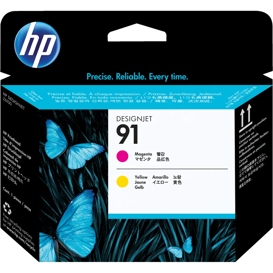 HP Cabezal de impresión DesignJet 91 magenta y amarillo