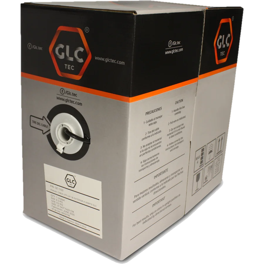 Cable UTP CAT.5E 305MTS GLC Exterior Negro