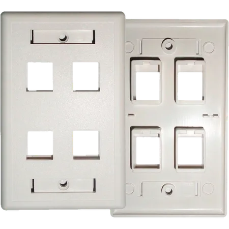 FACE Plate GLC 4 Puertos CAT 5E/6 RJ45