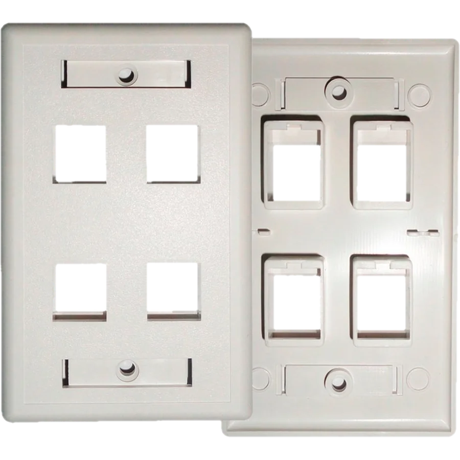 FACE Plate GLC 4 Puertos CAT 5E/6 RJ45
