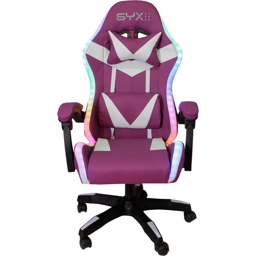 Silla Gamer SYX GC-S02 PW Purpura Blanco RGB