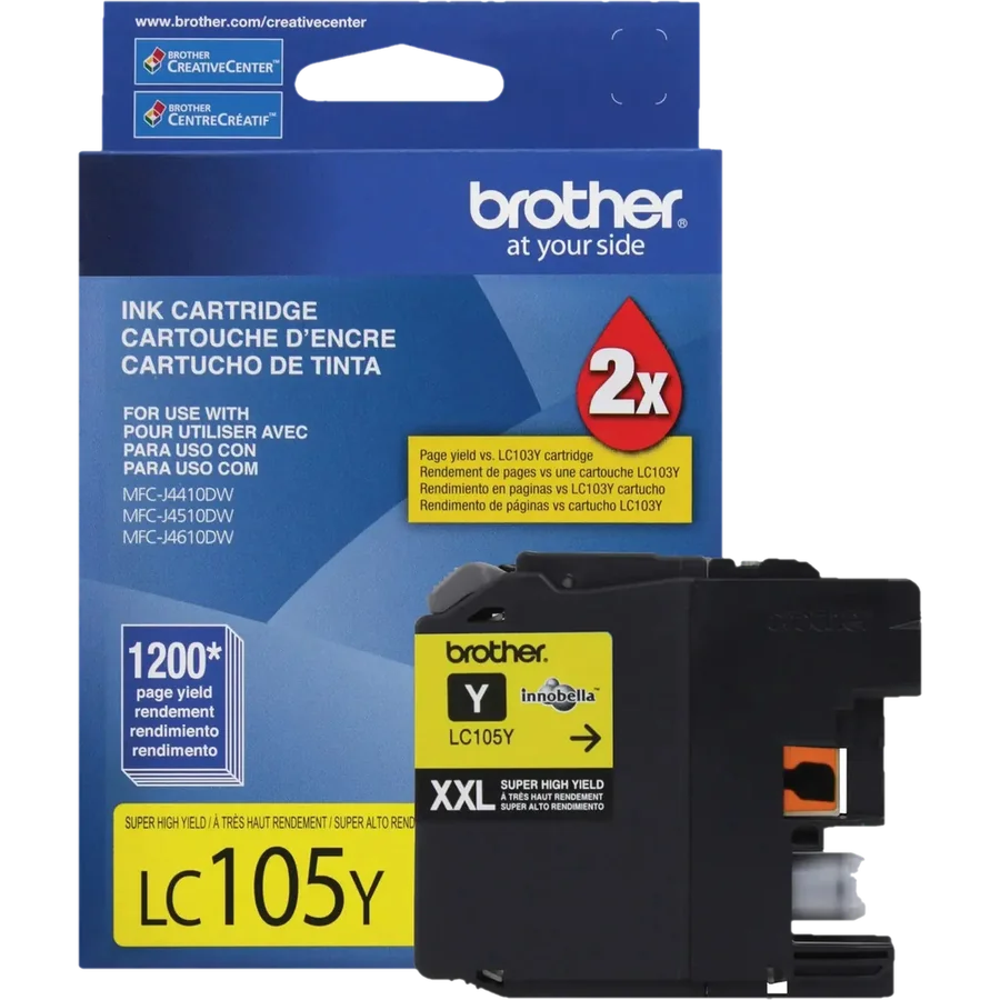 Brother LC105Y cartucho de tinta 1 pieza(s) Original Alto rendimiento