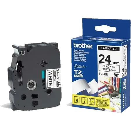 Brother TZE-251 cinta para impresora de etiquetas Negro sobre blanco