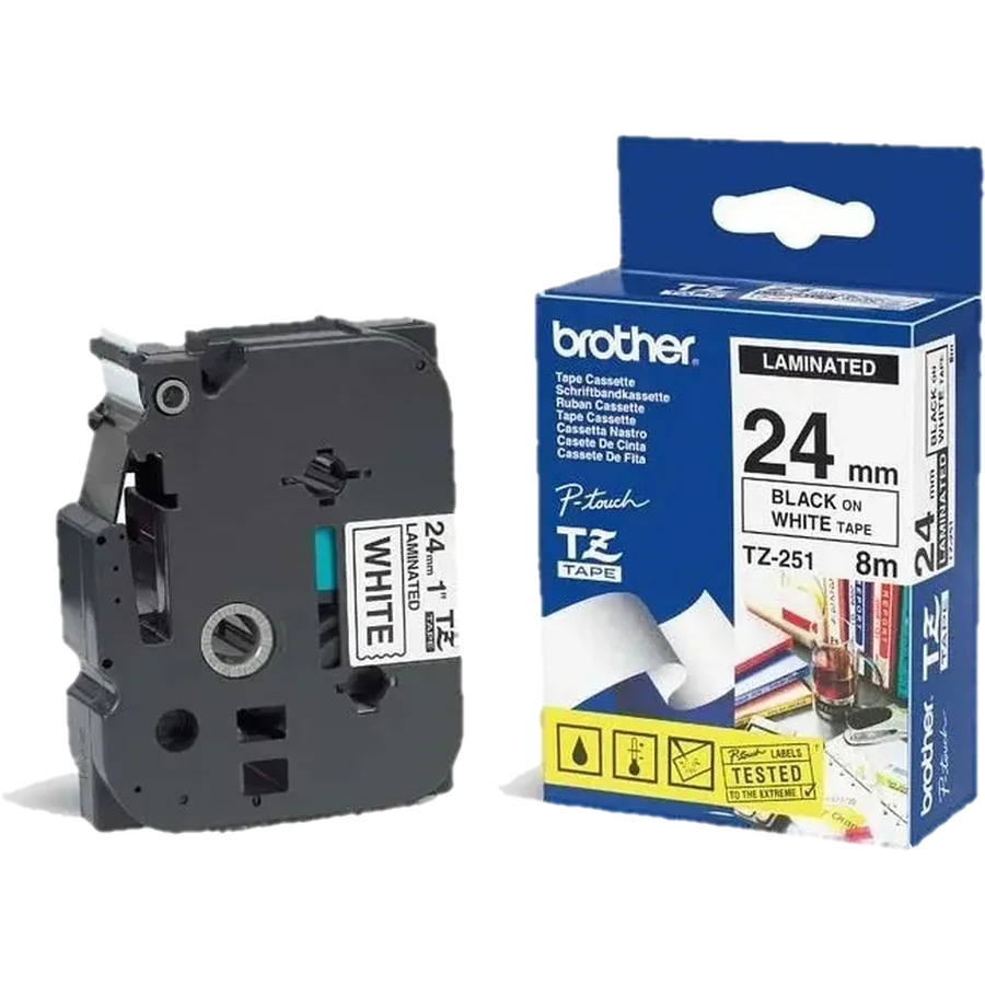 Brother TZE-251 cinta para impresora de etiquetas Negro sobre blanco