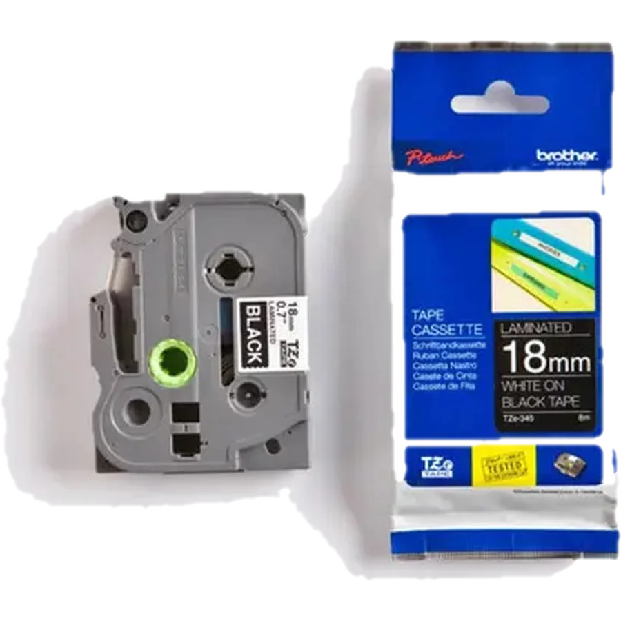 Brother TZE-345 cinta para impresora de etiquetas Blanco sobre negro