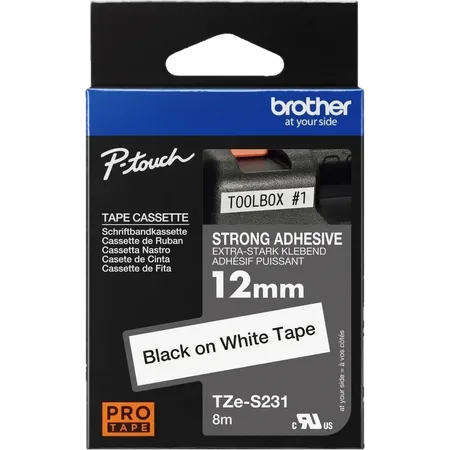 Brother TZE-S231 cinta para impresora de etiquetas Negro sobre blanco