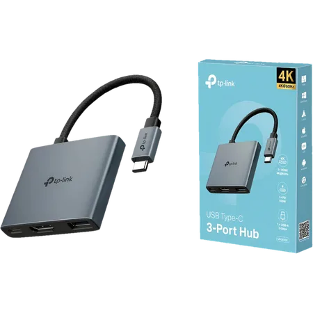 TP-Link UH3020C hub de interfaz USB Tipo C 5000 Mbit/s Gris