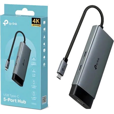TP-Link UH5020C hub de interfaz USB Tipo C 5000 Mbit/s Gris