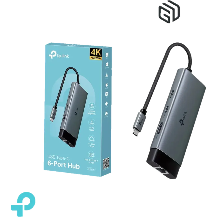 TP-Link UH6120C hub de interfaz USB Tipo C Gris