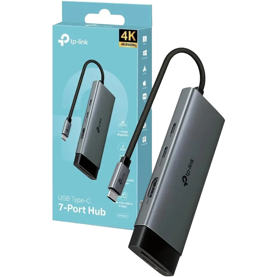 TP-Link UH7020C hub de interfaz USB 3.2 Gen 1 (3.1 Gen 1) Type-C 5000