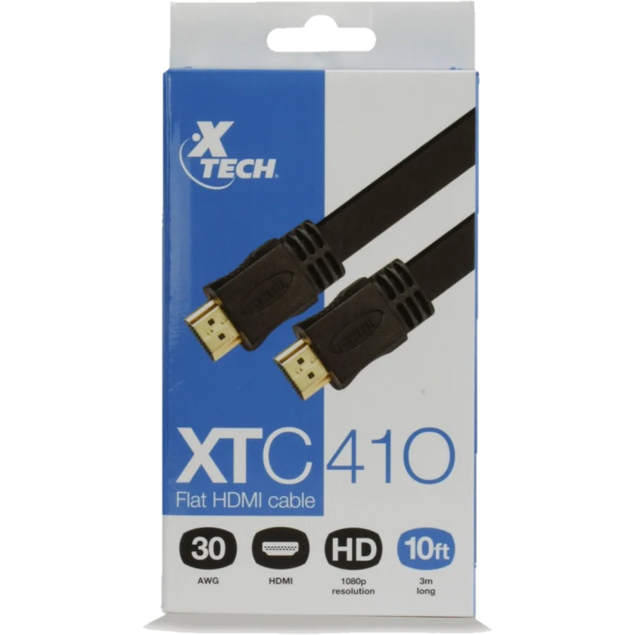 Cable Plano X-TECH C/CONECTOR Macho a Macho 3M