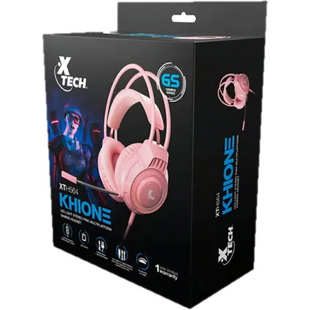 Auricular MIC X-TECH KHI Gamer Rosa
