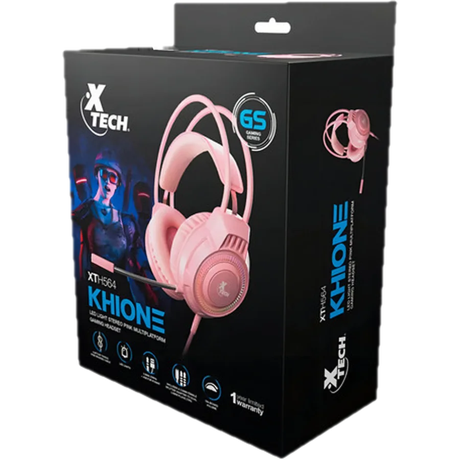 Auricular MIC X-TECH KHI Gamer Rosa